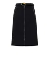 Gucci Black Skirt With Zip And Belt