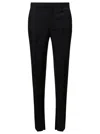 Gucci Black Slim Pants With Horsebit Detail In Mohair And Wool Woman In Black