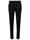 Gucci Black Slim Pants With Horsebit Detail In Mohair And Wool Woman In Multicolor