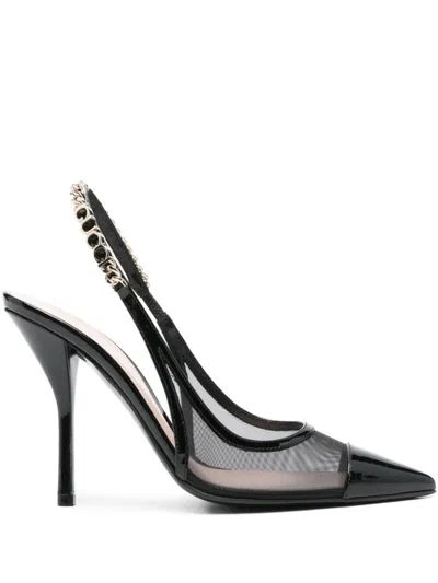 Gucci Signoria Slingback Pumps Chain Detail In Black