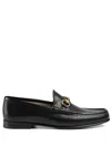 Gucci Horsebit Almond-toe Loafers In Black
