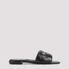 Gucci Meg Flat Sandals With Engraved Signature Gg Logo In Black