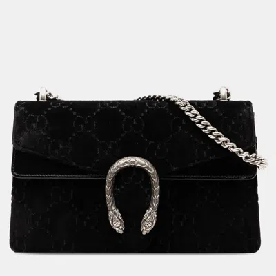 Pre-owned Gucci Black Small Velvet Dionysus Shoulder Bag