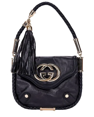 Pre-owned Gucci Black Smooth Calfskin Leather Tassel Britt (authentic Pre-loved)