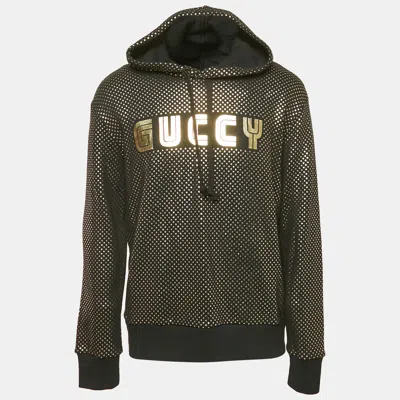 Pre-owned Gucci Black Star Print Cotton Hoodie M