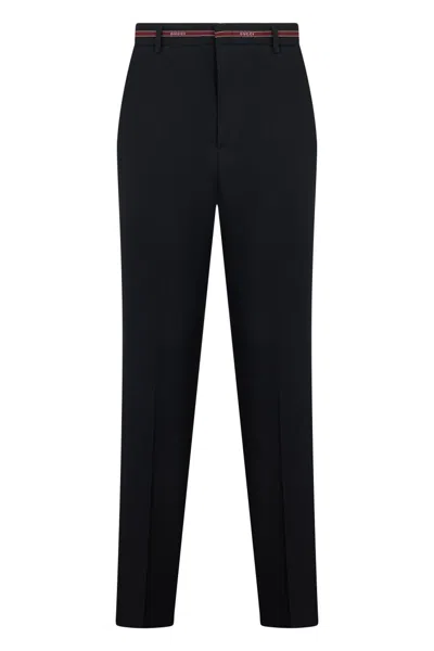 Gucci High-waisted Wool Trousers In Black