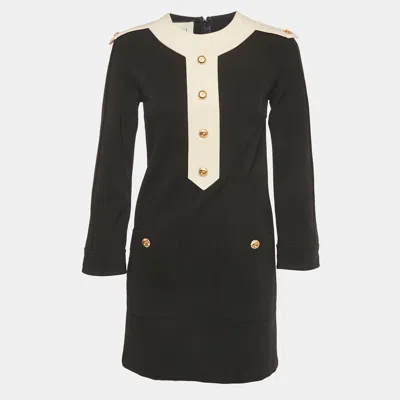 Pre-owned Gucci Black Stretch Crepe Shift Dress Xs
