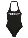 Gucci Black Stretch Nylon Swimsuit In Multi