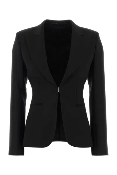 Gucci Black Stretch Wool Blend Blazer