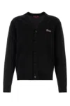 GUCCI BLACK STRETCH WOOL BLEND CARDIGAN