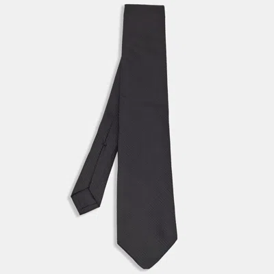 Pre-owned Gucci Black Stripe Silk Tie