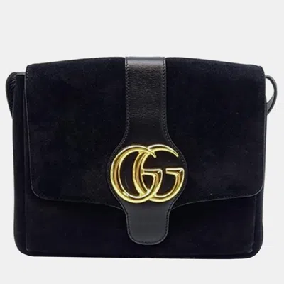 Pre-owned Gucci Black Suede Arli Shoulder Bag