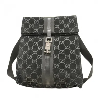 Pre-owned Gucci Black Suede Backpack ()