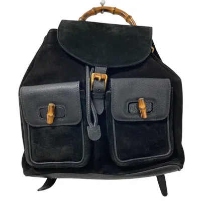 Pre-owned Gucci Black Suede Backpack ()
