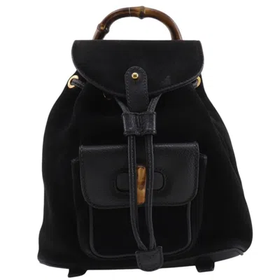 Pre-owned Gucci Black Suede Backpack ()