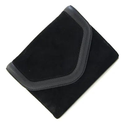 Pre-owned Gucci Black Suede Leather Wallet (bi-fold) ()