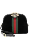 Gucci Black Suede Ophidia Dome Small Shoulder Bag (authentic Pre-loved) In Black