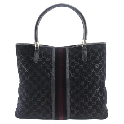 Pre-owned Gucci Black Suede Tote Bag ()