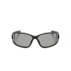 Gucci Modern Wraparound Sunglasses Dark Lenses In Black