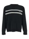 Gucci Black Sweater With Logo Lettering On The Front In Wool Man In Black