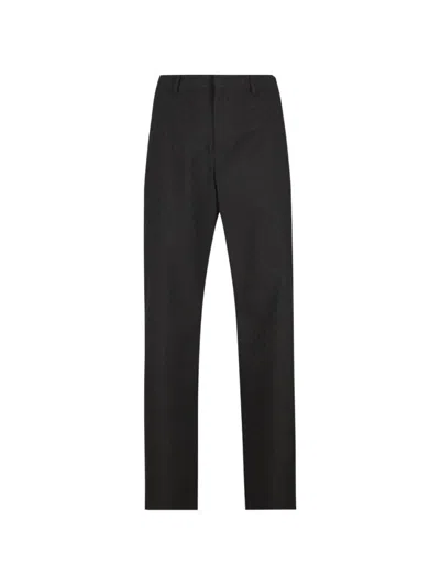 GUCCI BLACK TAILORED FLAT FRONT PANTS