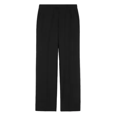 Gucci Silk Twill Trousers In Black