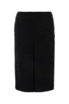 Gucci High Waist Knee-length Skirt With Back Slit And Side Pockets In Black