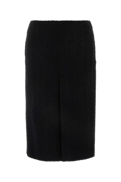 Gucci Black Tweed Damier Skirt