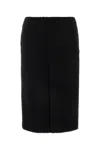 Gucci High Waist Knee-length Skirt With Back Slit And Side Pockets In Black