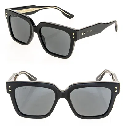 Pre-owned Gucci Black Unisex Square Diamond 1084 Unisex Chunky Bold Gg1084s Sunglasses 001 In Gray