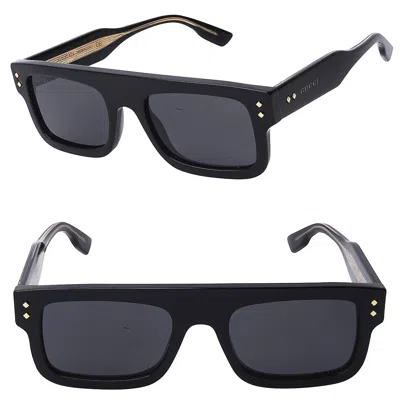 Pre-owned Gucci Black Unisex Square Diamond 1085 Unisex Chunky Bold Gg1085s Sunglasses 001 In Gray
