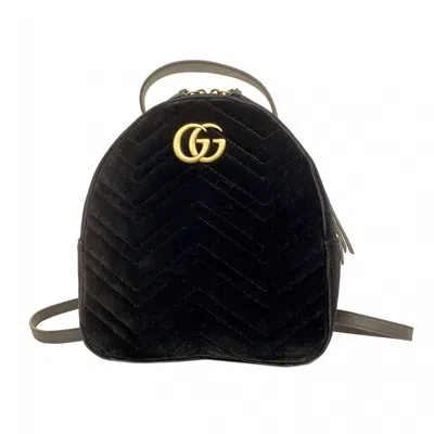 Pre-owned Gucci Black Velvet Backpack ()