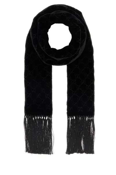Gucci Men Black Velvet Scarf