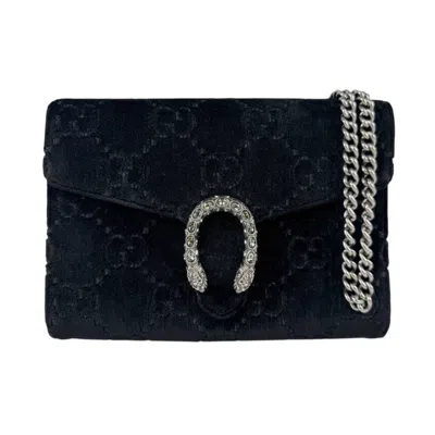Pre-owned Gucci Black Velvet Shoulder Bag ()