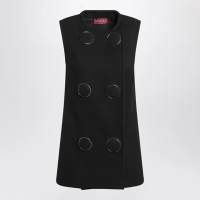 Gucci Black Vest With Large Buttons
