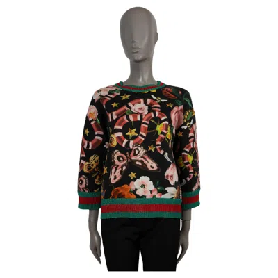 Pre-owned Gucci Black Viscose 2016  Garden Sweatshirt Sweater M
