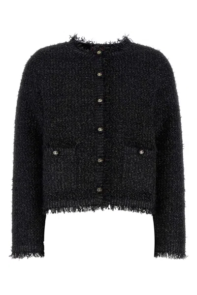 GUCCI BLACK VISCOSE BLEND CARDIGAN