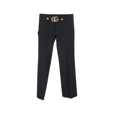 Gucci Black Viscose Dress Pants In Blue