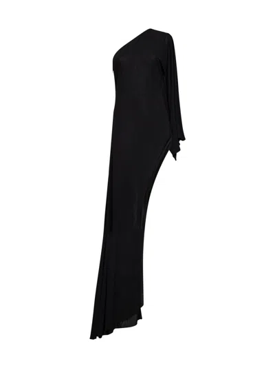 Gucci Long Oneshoulder Dress In Black Viscose Jersey