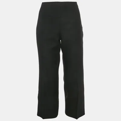 Pre-owned Gucci Black Viscose Pleat Front Trousers M