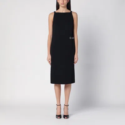 Gucci Horsebit Midi Dress In Black