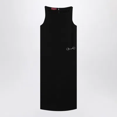 Gucci Horsebit Midi Dress In Black