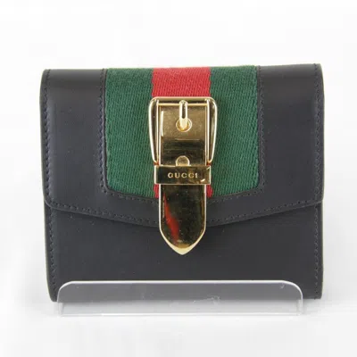 Pre-owned Gucci Black Wallet (tri-fold) ()