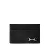 Gucci Men Black Card Holder With Horsebit On The Front In Leather Man In Black
