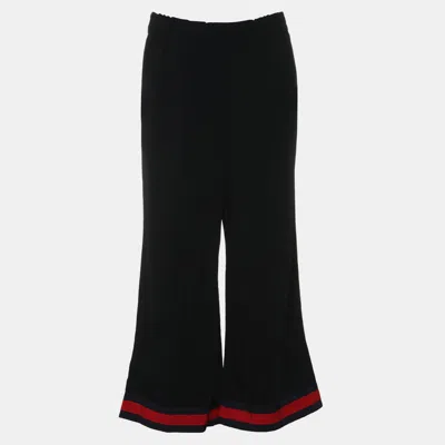 Pre-owned Gucci Black Web-stripe Long Pants