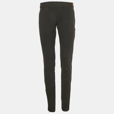 Pre-owned Gucci Black Web Trim Waist Jersey Leggings M