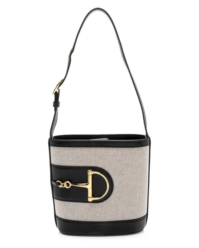 Gucci Black, White Canvas & Leather  73 Small Bucket Bag (authentic Pre-loved) In Multi