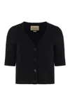 Gucci V-necked Cashmere Cardigan In Black