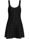 Gucci Black Wool And Jacquard Dress In Black