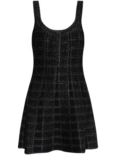 Gucci Black Wool And Jacquard Dress